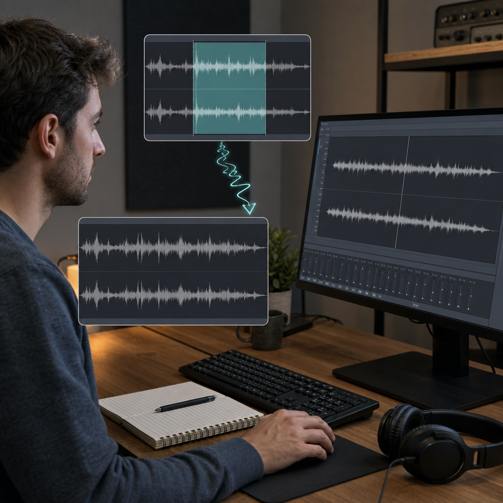 Clear audio transients emerging from background noise