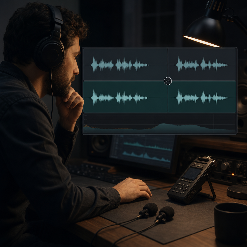 Abstract background noise cleanup artwork with sharp transient peaks